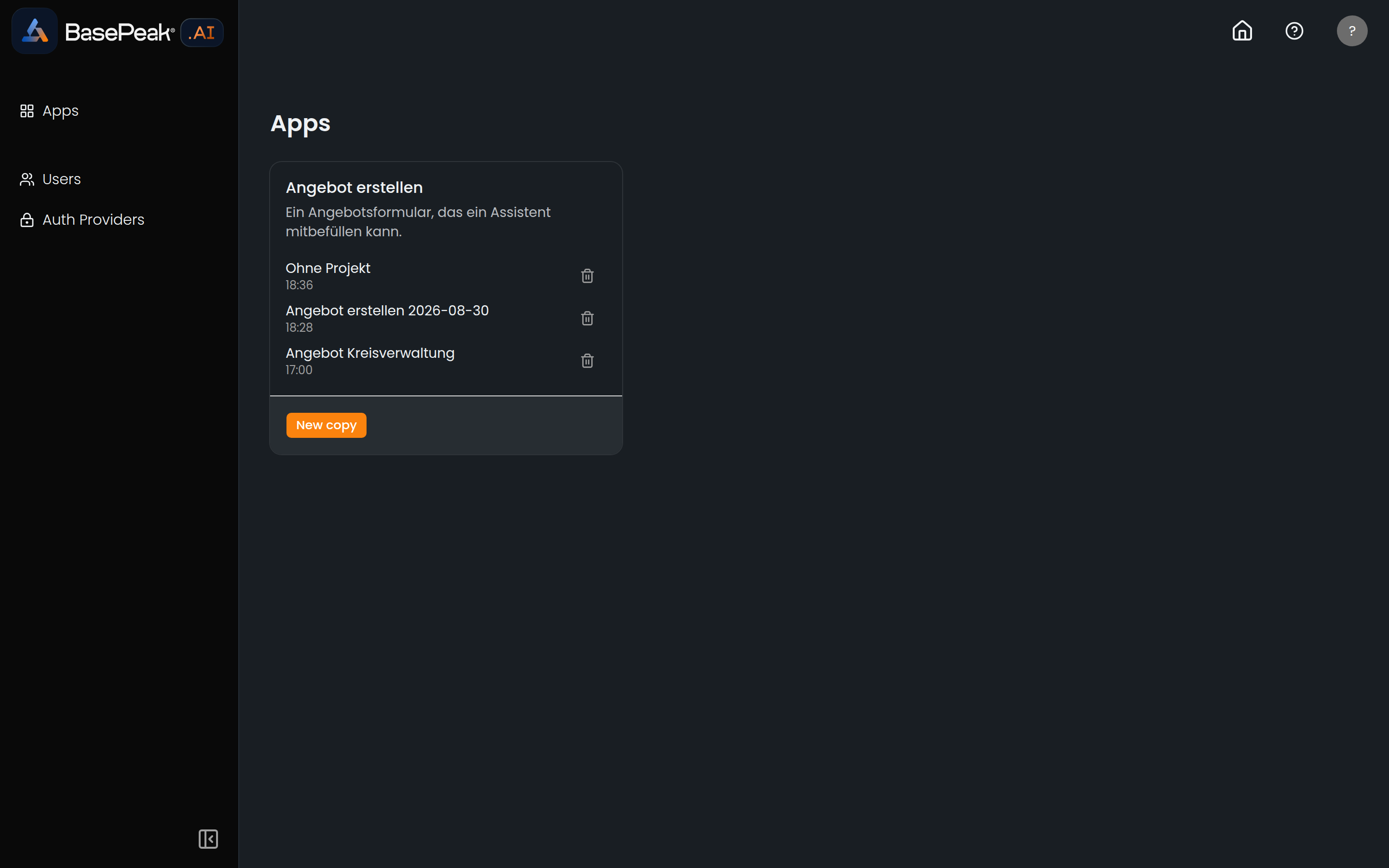 Der App-Katalog
