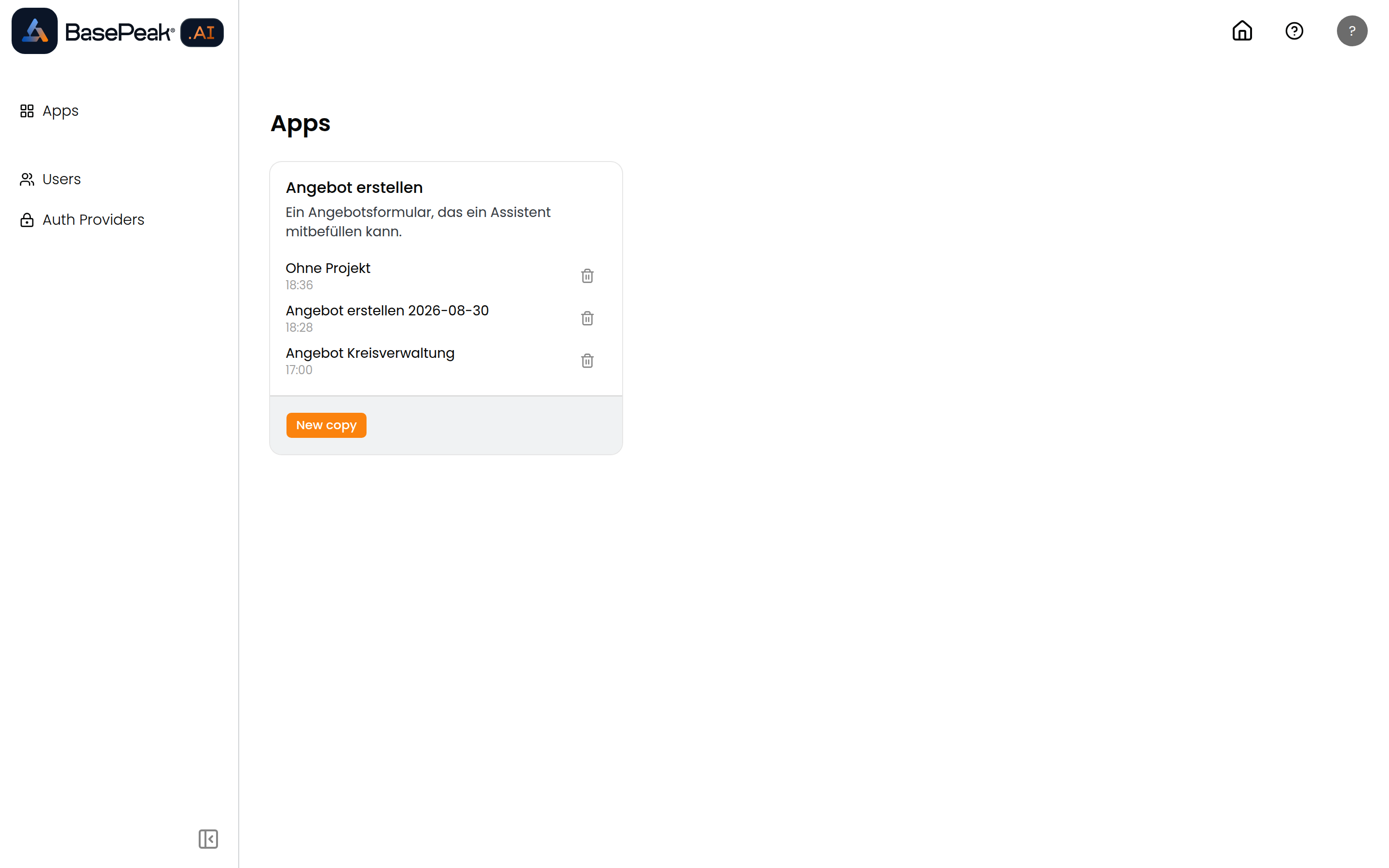 Der App-Katalog